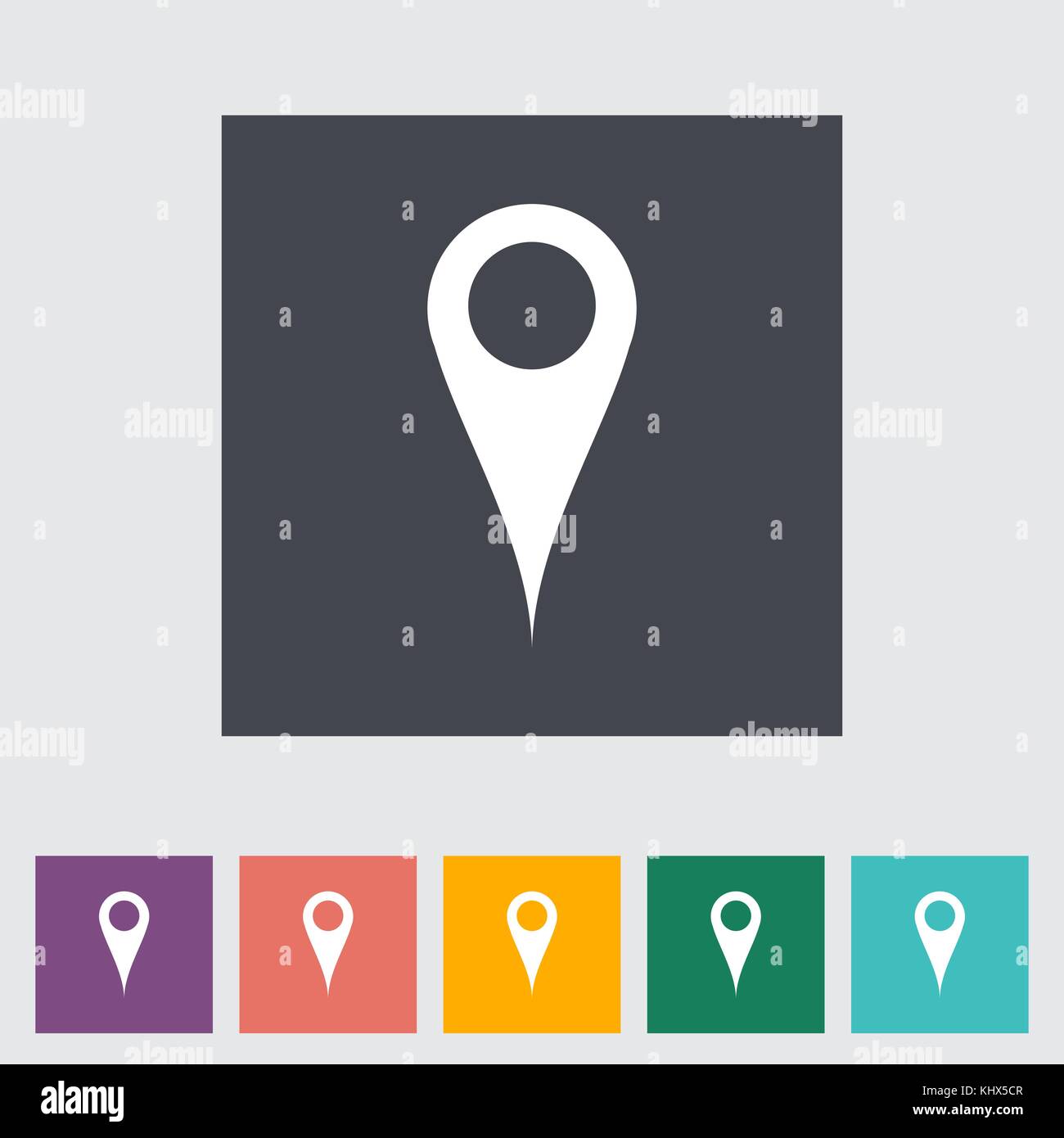 Map pointer single flat icon. Vector illustration Stock Vector Image ...