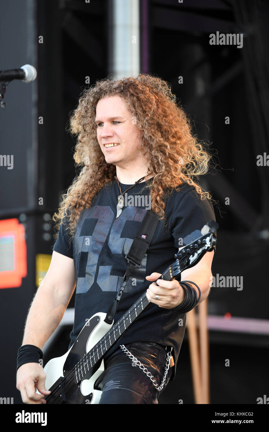 PEMBROKE PINES, FLORIDA - NOVEMBER 04: Dokken of the band Dokken at the Rockfest 80's concert day 1 on November 4, 2017 at CB Smith Park in Penbroke Pines, Florida. People: Dokken Stock Photo