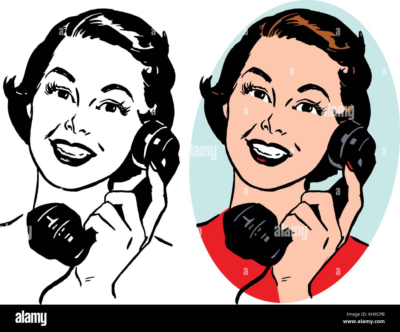 vintage lady on phone