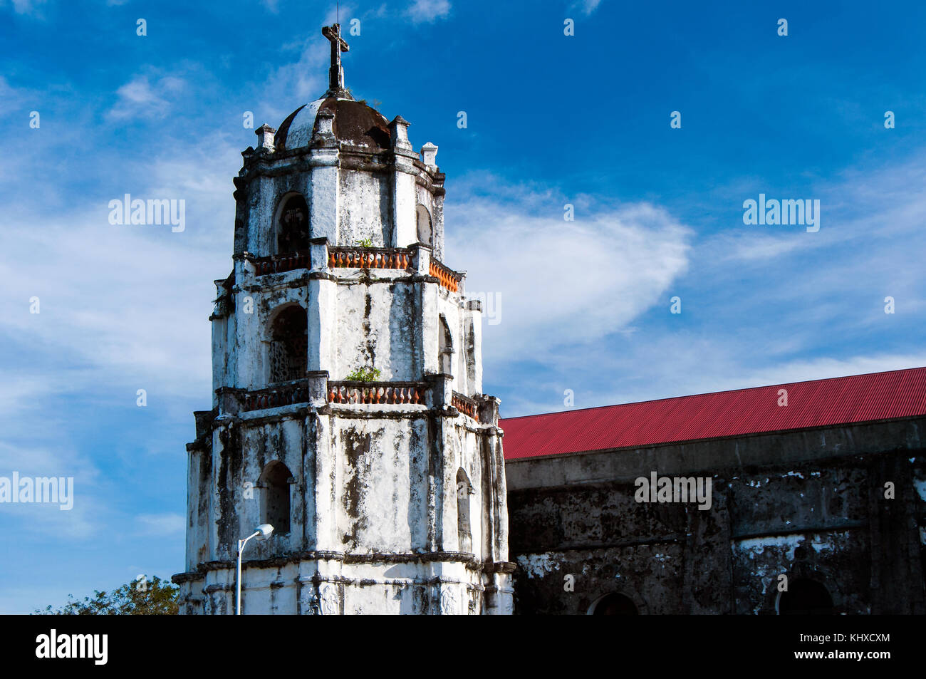 Bell tower, Our Lady of the Gate parish church, 1773, Daraga, Albay, Bicol, Philippines Stock Photo