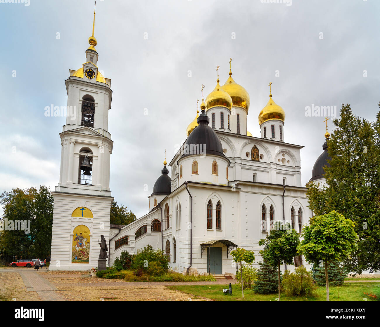 View of Cathedral of the Assumption in Dmitrov Kremlin. Dmitrov. Moscow region. Russia Stock Photo