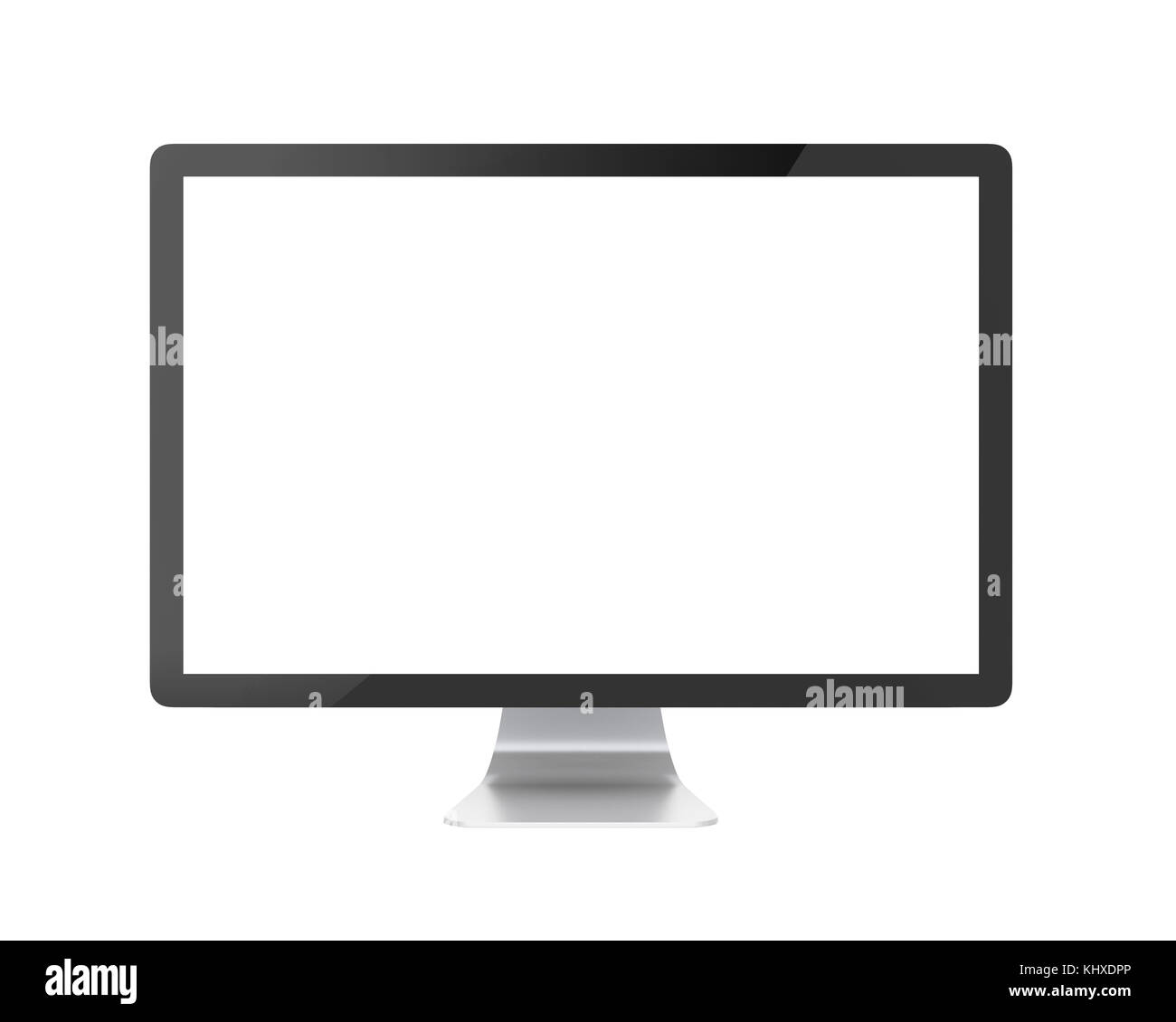 Computer Monitor with Blank White Screen Isolated Stock Photo Alamy