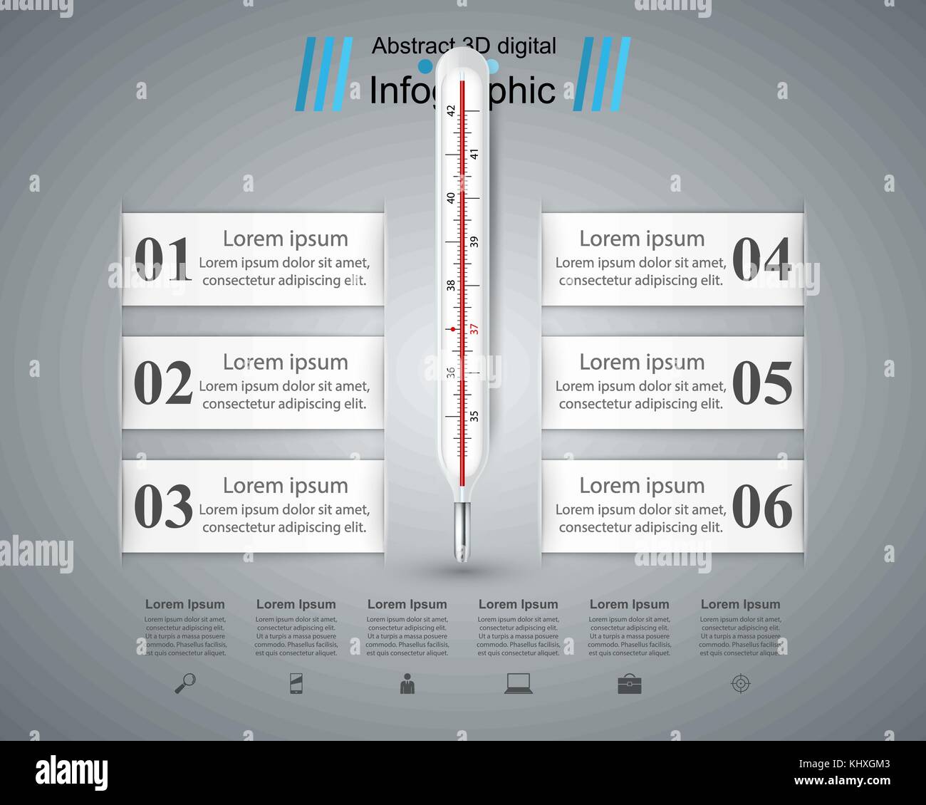 Thermometer business infographics. Health icon Stock Vector Image & Art ...