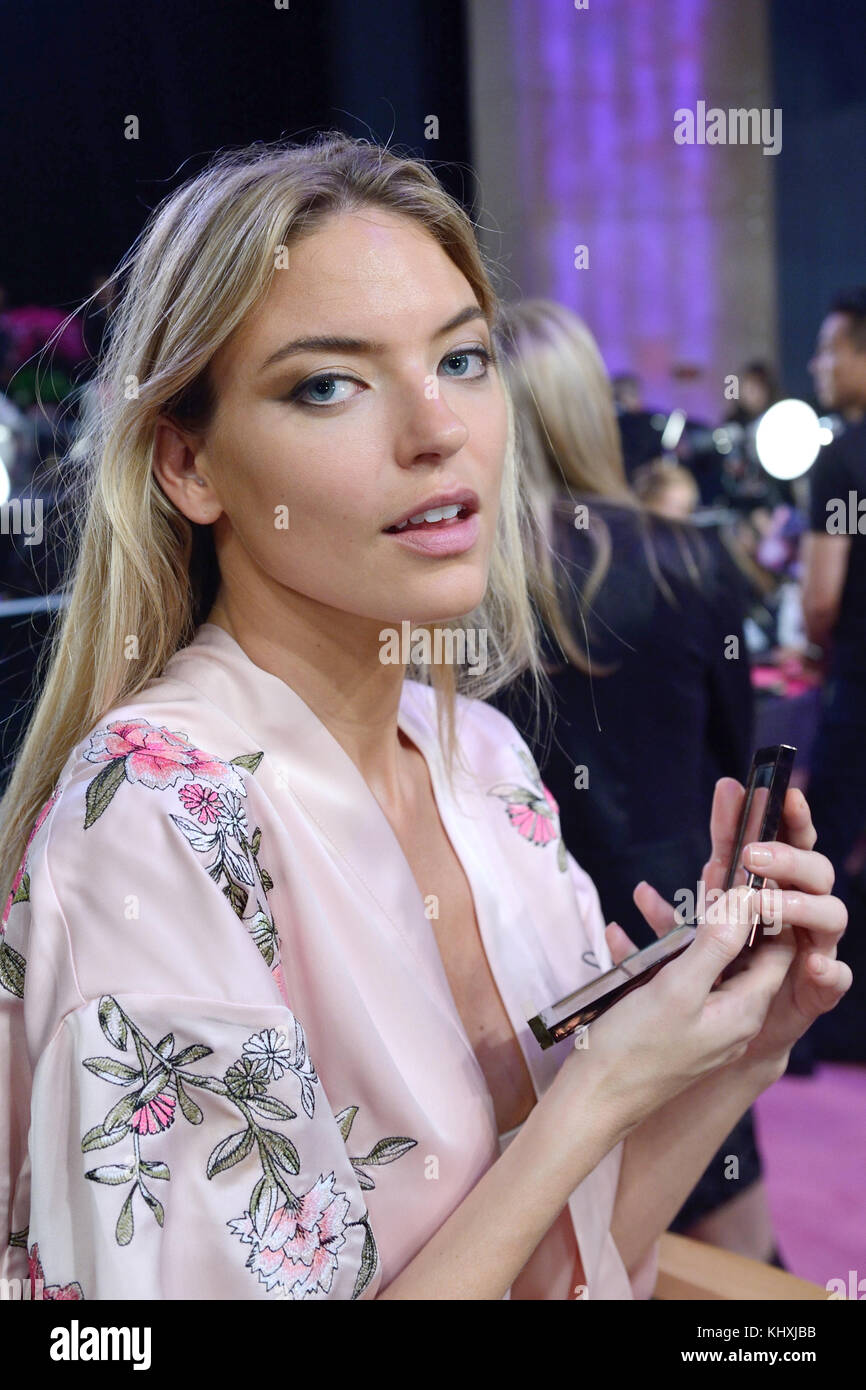 Martha Hunt backstage ahead of the Victoria's Secret Fashion Show at