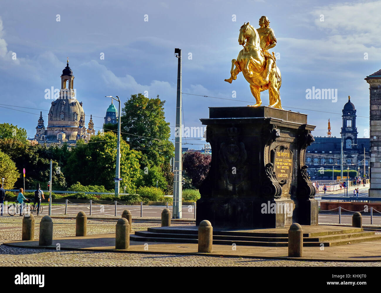 Europe, Germany, Saxony, Dresde, The new Town, Friedrich Auguste I, New town square Stock Photo