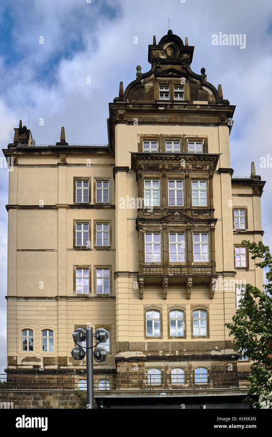 Europe, Germany, Saxony, Pirna city, the castle Sonnenstein; Known for the death approximately 15 000 people handicaped in the castle of Sonnenstein between June, 1940 and August, 1941, the massacres which stopped after the populations put pressure on the authorities Stock Photo