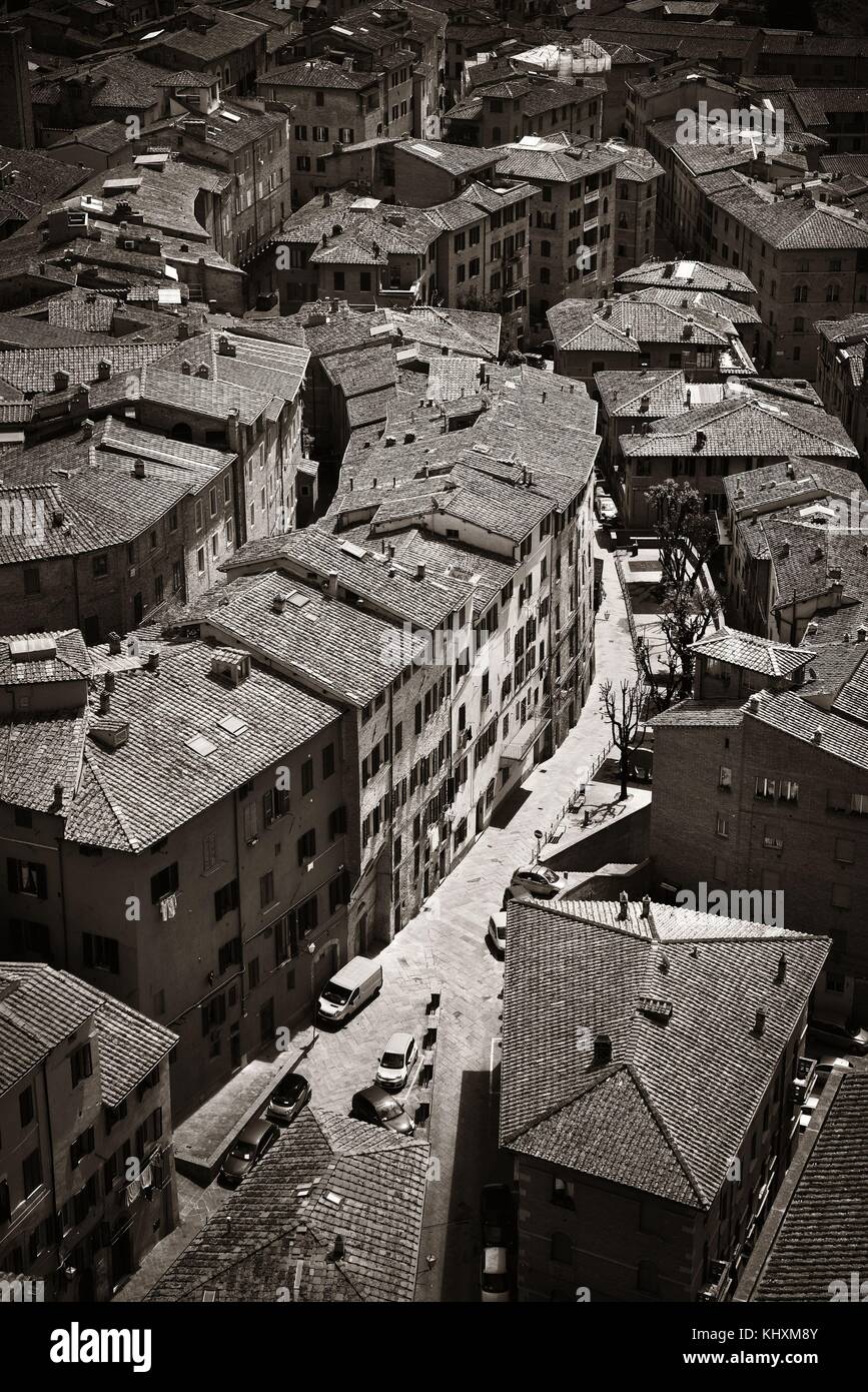Medieval town Siena rooftop view with historic buildings in Italy Stock ...