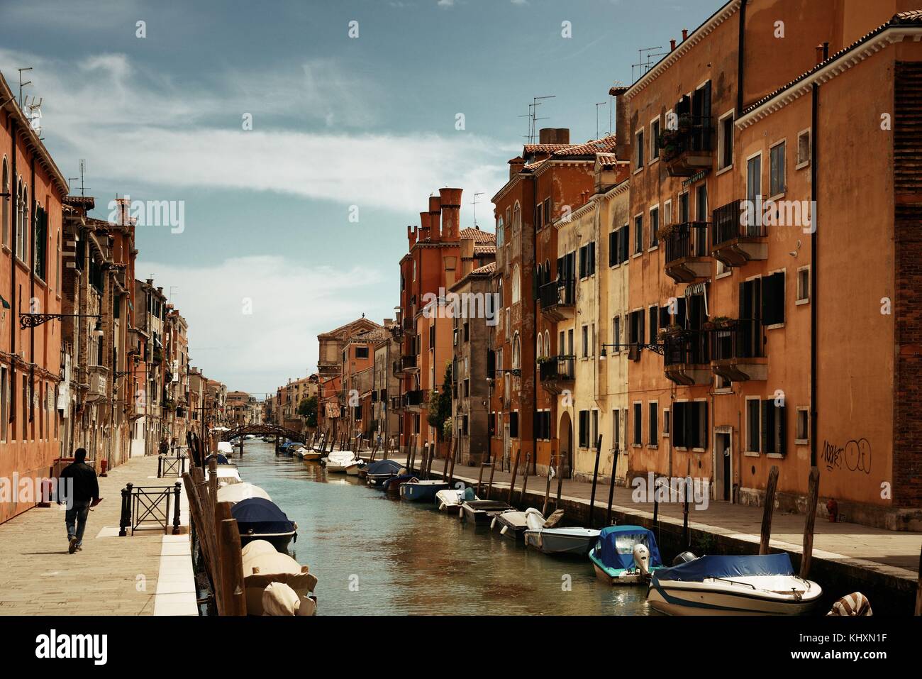 Venice canal view with historical buildings. Italy Stock Photo - Alamy