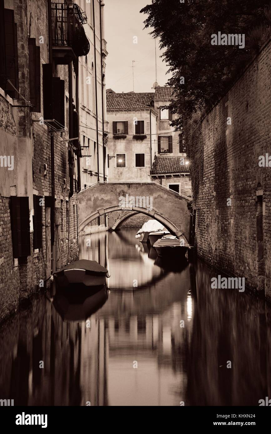 Venice canal view with historical buildings. Italy Stock Photo - Alamy