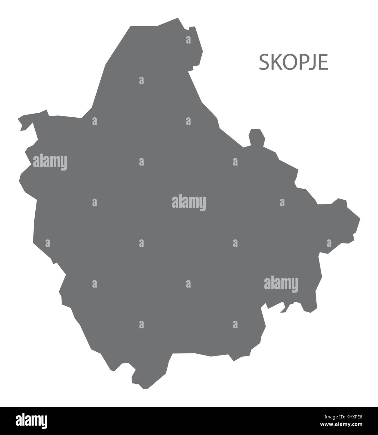Skopje map of Macedonia grey illustration silhouette shape Stock Vector Image &amp; Art - Alamy