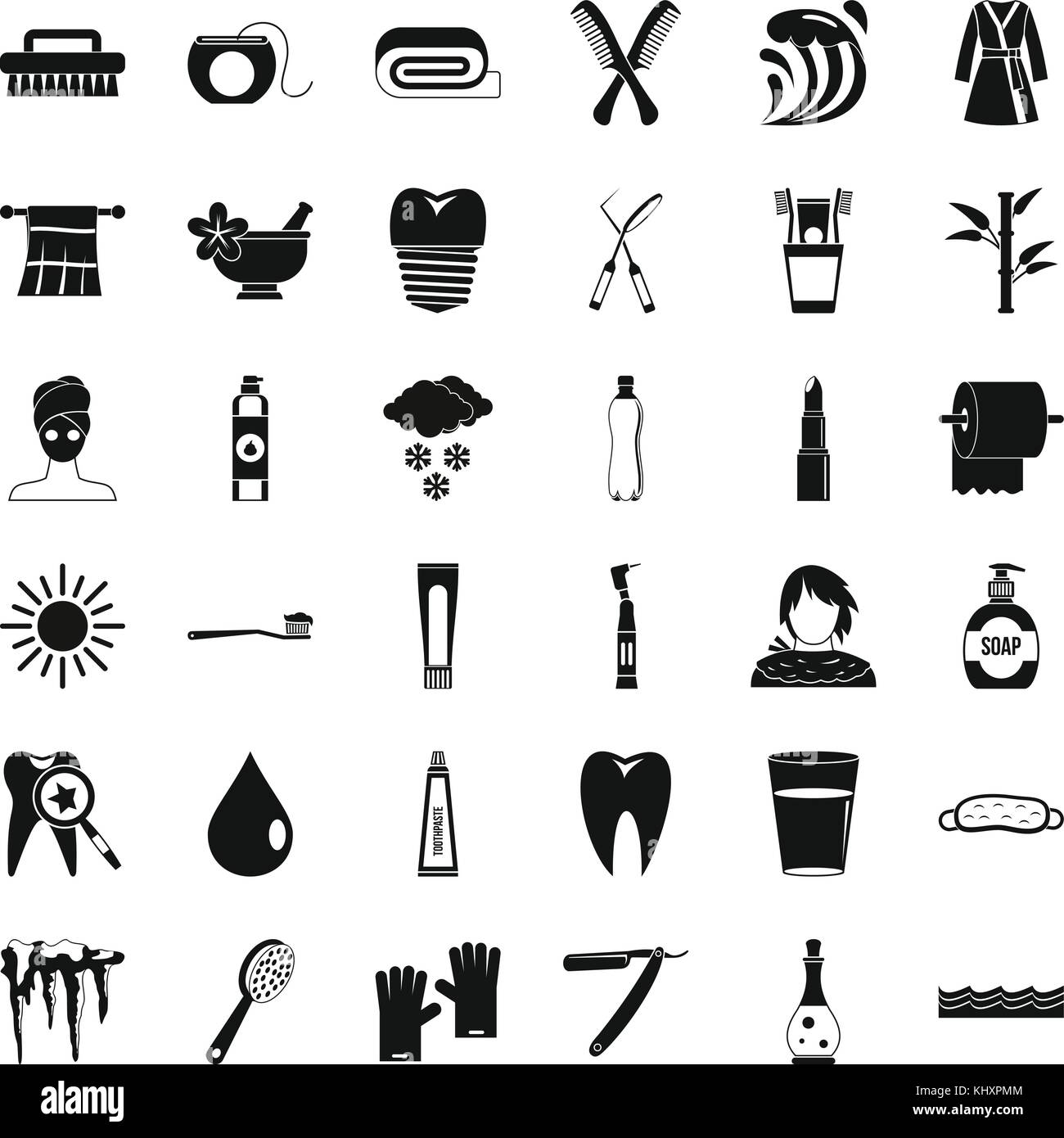 Toothpaste icons set, simple style Stock Vector Image & Art - Alamy