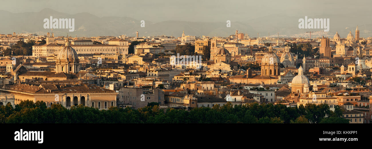 Rome rooftop view with ancient architecture in Italy Stock Photo - Alamy