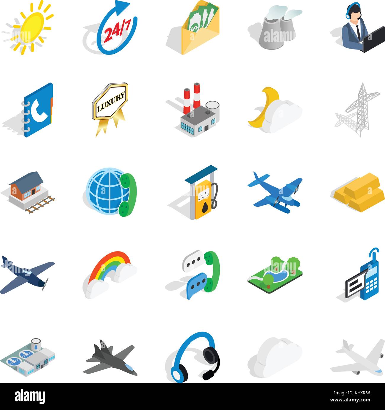 Aircraft icons set, isometric style Stock Vector Image & Art - Alamy