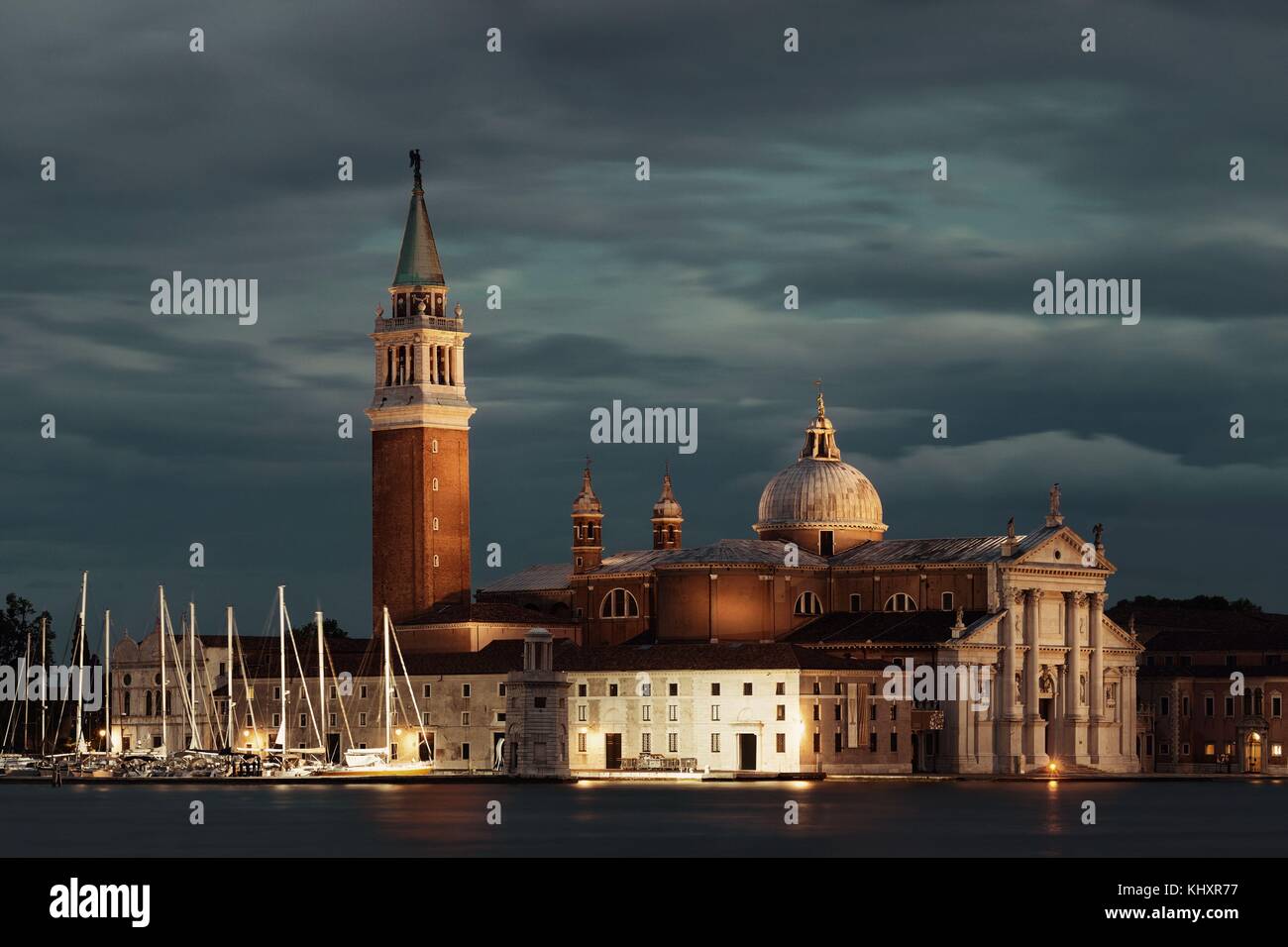San Giorgio Maggiore church at night in Venice, Italy Stock Photo - Alamy