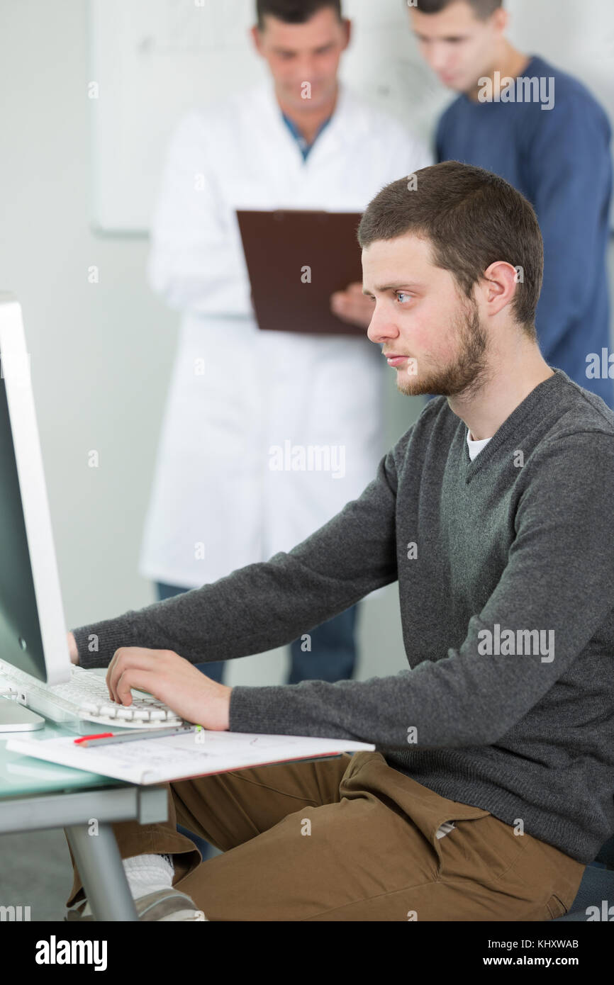 Student using computer Stock Photo - Alamy