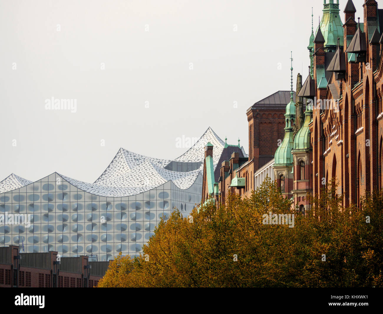 Elbphilharmonie and Speicherstadt, Hamburg, Germany, Europe, UNESCO world heritage Stock Photo