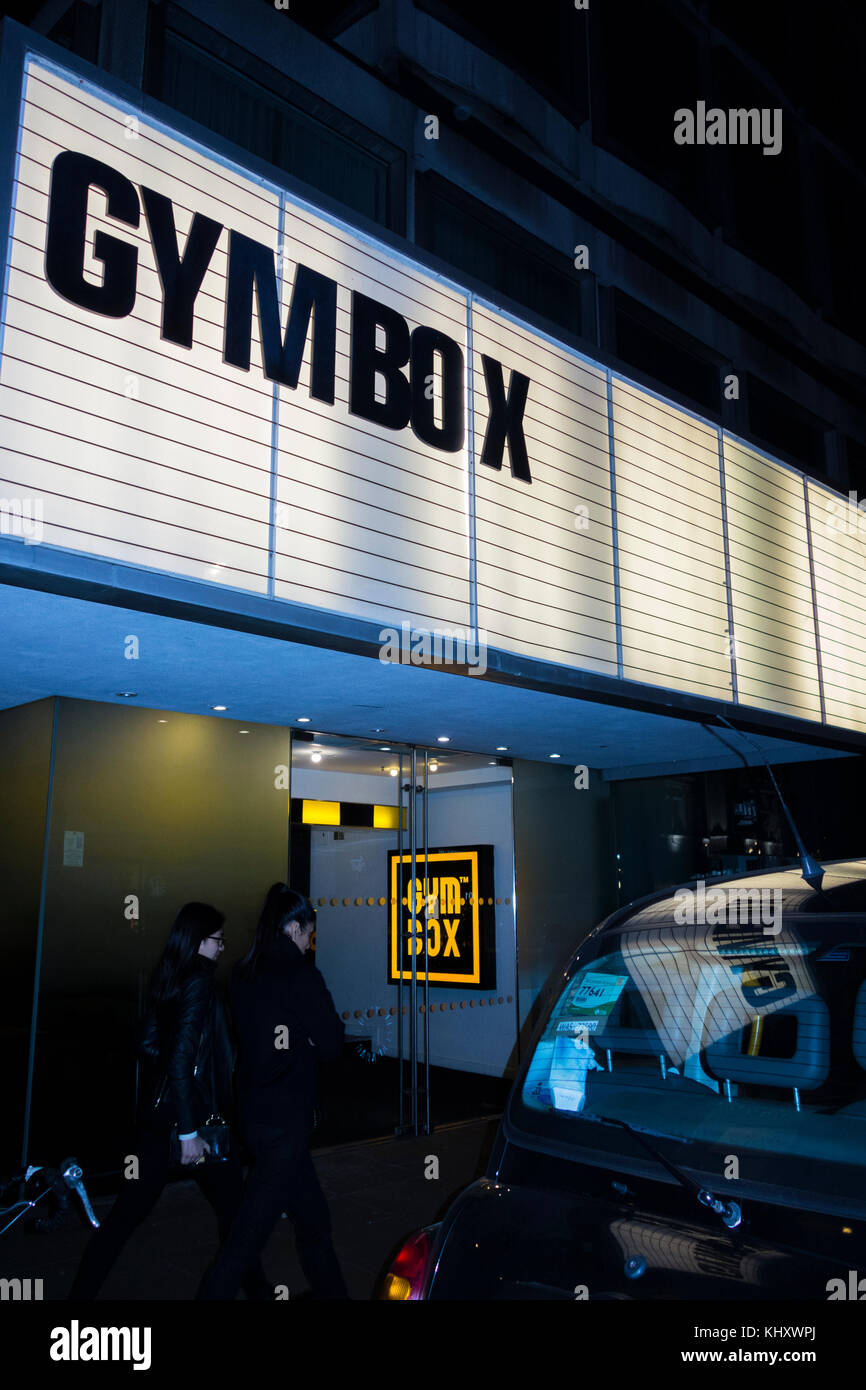 Gymbox Covent Garden on St Martins Lane at night Stock Photo