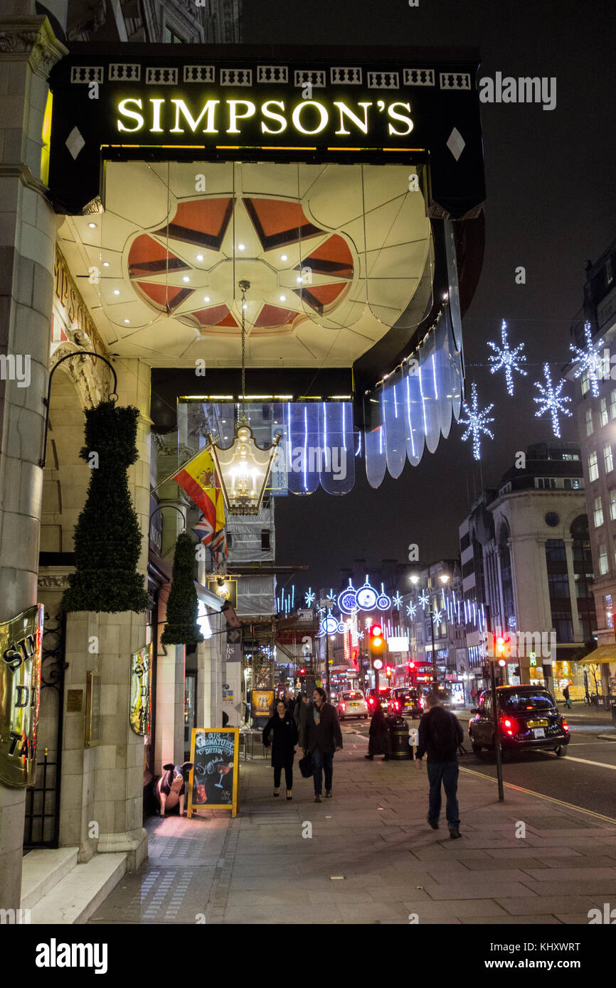 Simpson's on the Strand in London's West End. Stock Photo