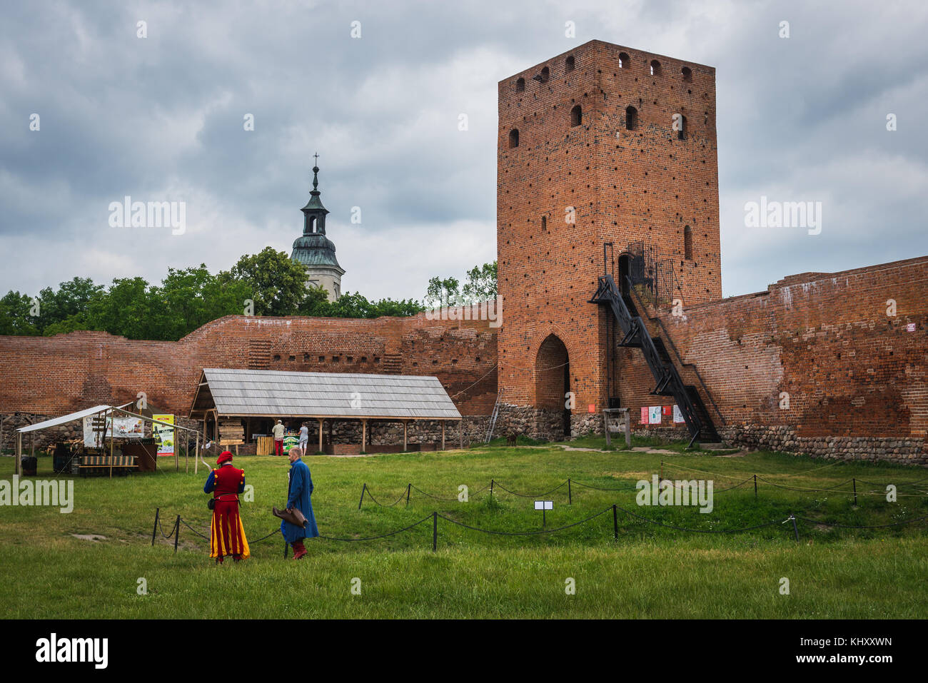 Courtyard of gothic castle of the Masovian Dukes located in Czersk village, Masovian Voivodeship in Poland Stock Photo