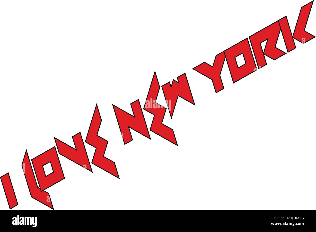 I Love New York text sign isolated on white Background. Stock Vector