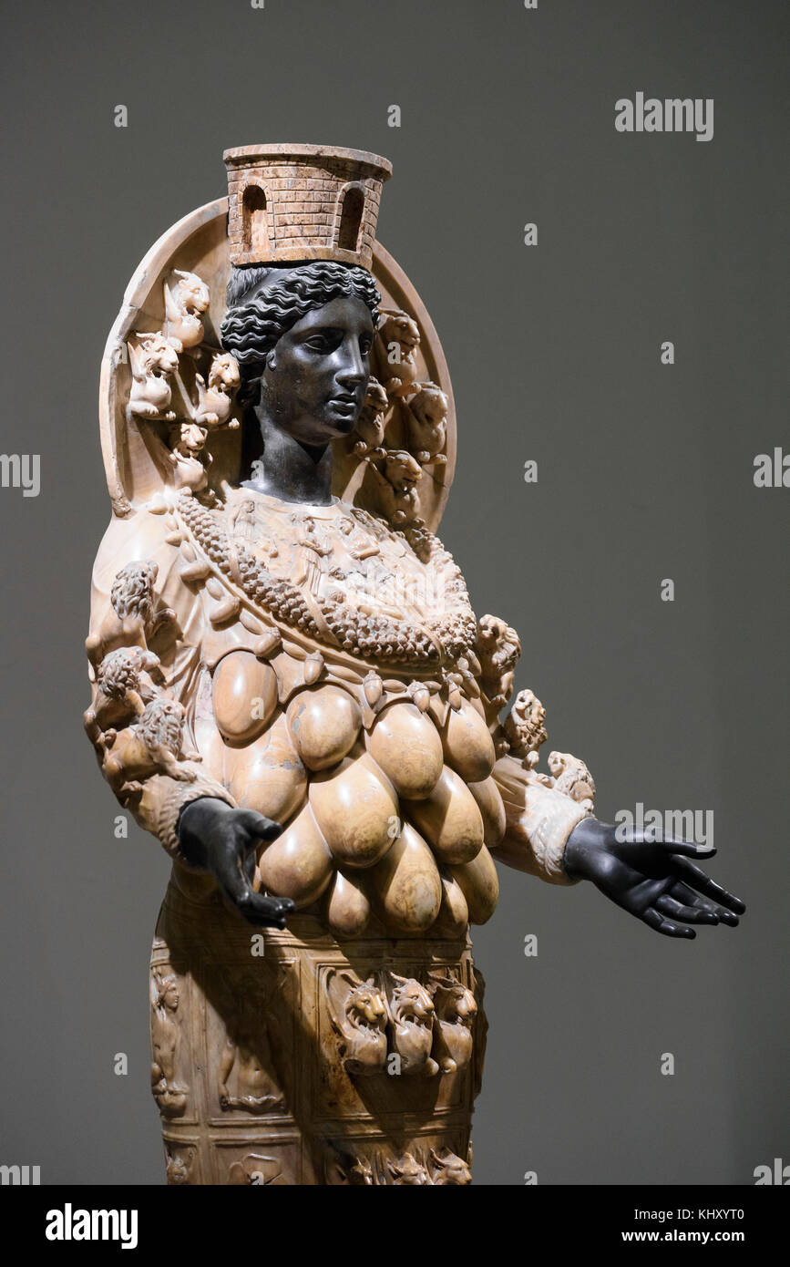 Naples. Italy. Artemis of Ephesus, ancient Roman sculpture, 2nd century A.D. Museo Archeologico Nazionale di Napoli. National Archaeological Museum Stock Photo