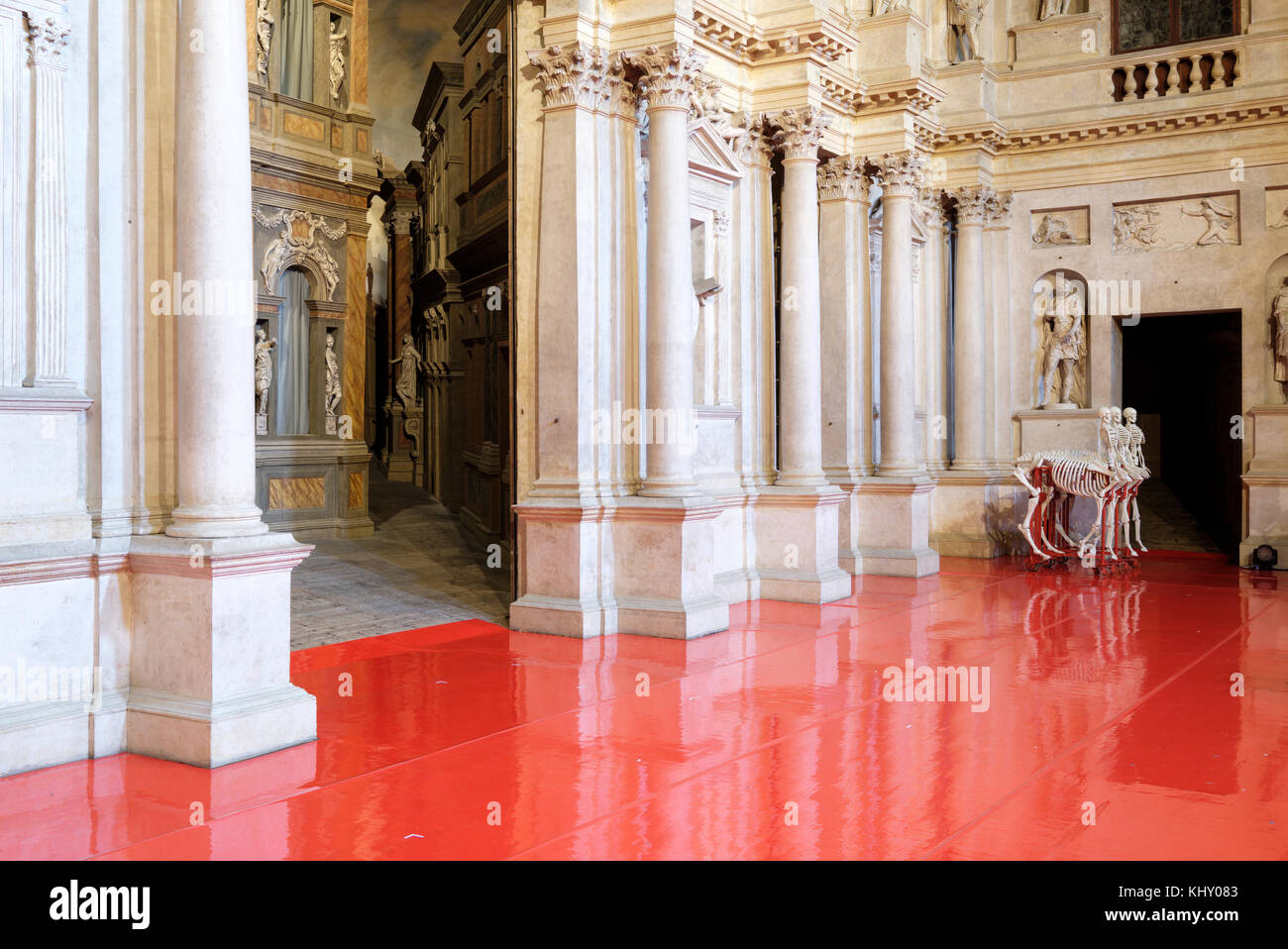 Interior of Palladio's Teatro Olimpio, (Olympic Theatre), Vincenza, Veneto, Italy Stock Photo