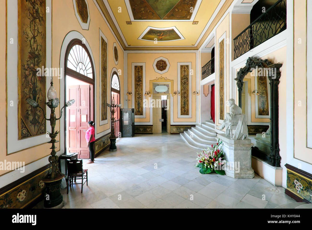 The foyer of Teatro Tomás Terry Theatre, Cienfuegos, Cienfuegos Province, Cuba Stock Photo