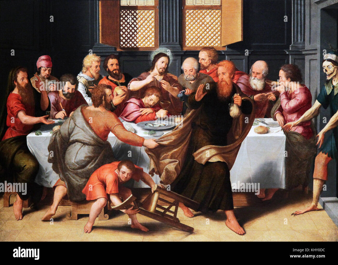 The Last Supper 1548 by Pieter Pourbus (1523– 584) a Dutch Flemish Renaissance painter and sculptor Stock Photo