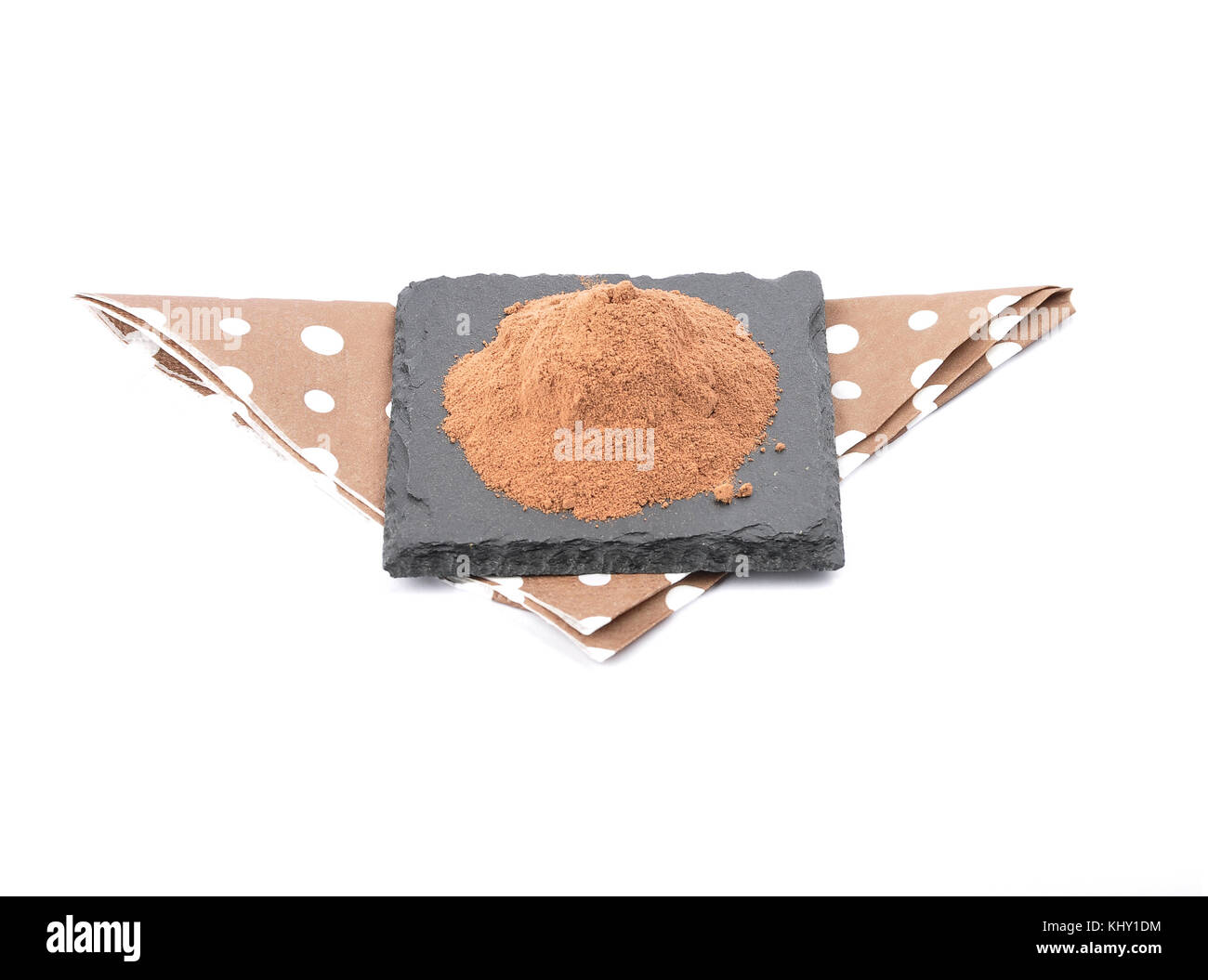 Cocoa powder on shale and white Stock Photo - Alamy