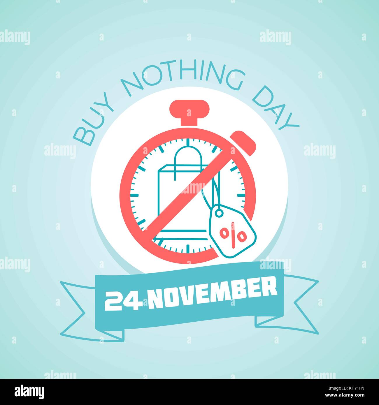 Calendar for each day on november 24. Greeting card. Holiday - Buy Nothing Day. Icon in the linear style Stock Vector