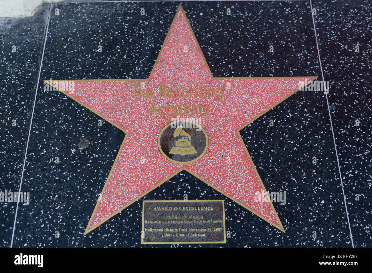 HOLLYWOOD, CA - DECEMBER 06: The Recording Academy star on the Hollywood Walk of Fame in Hollywood, California on Dec. 6, 2016. Stock Photo