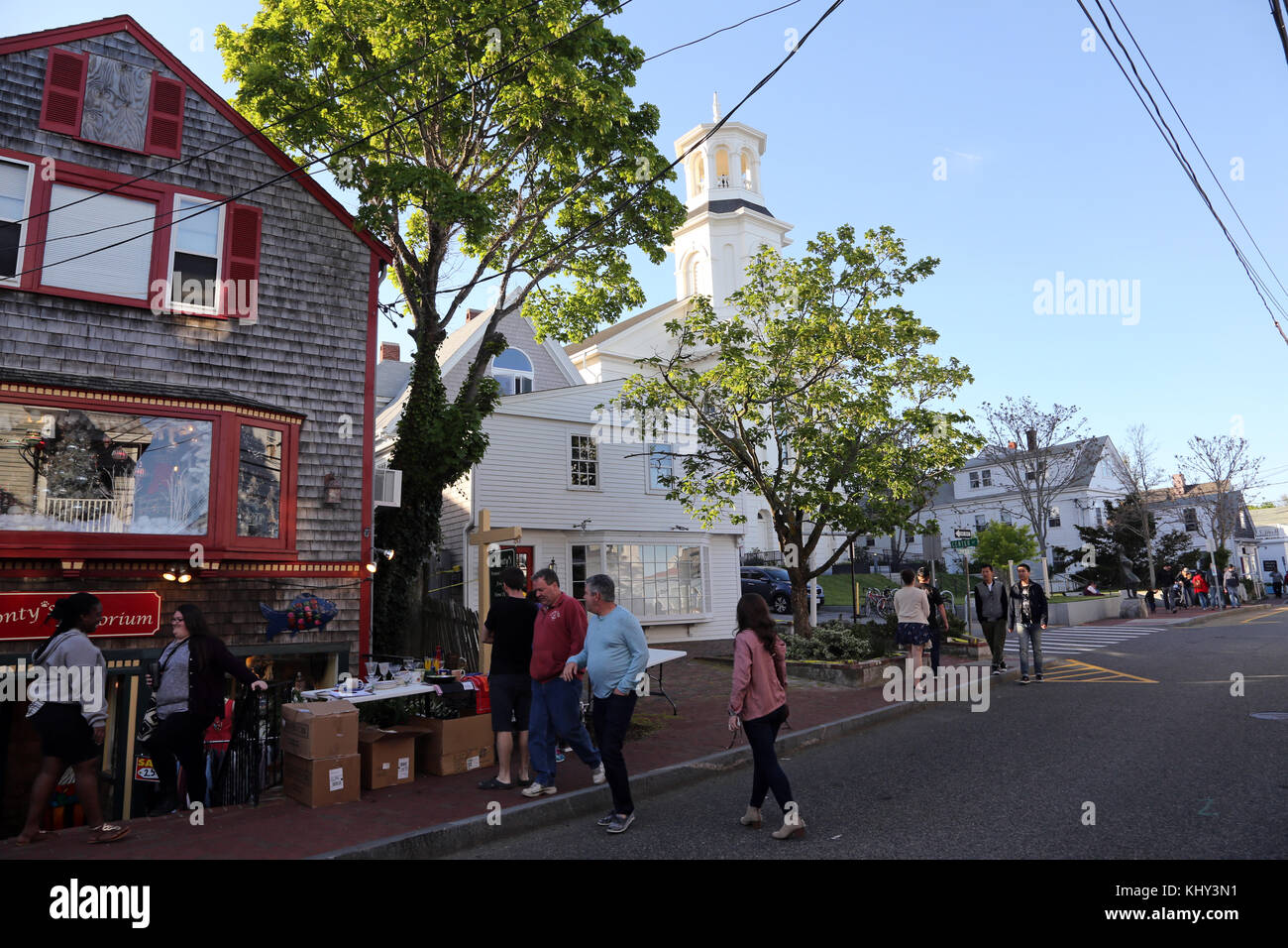 Commercial Street, Provincetown, MA, USA Stock Photo