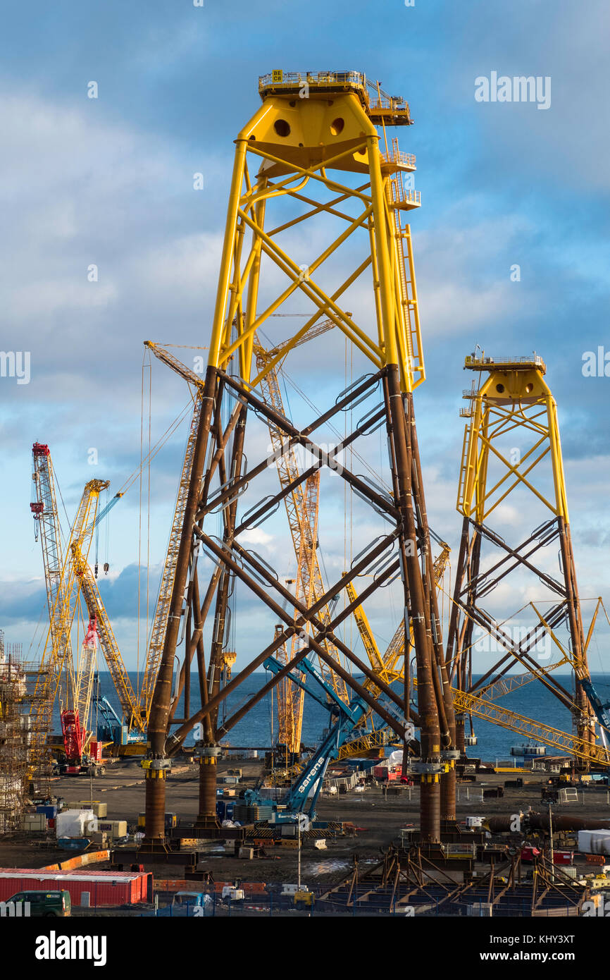 View of Burntisland Fabrications yard at Fife Energy Park in Methil in Fife , Scotland, UK. They fabricate platforms and modules for the offshore oil, Stock Photo