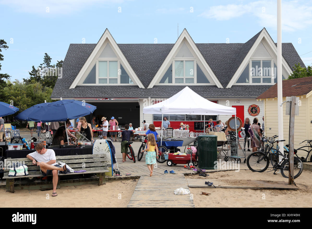Annual Pine Walk Fair, Fair Harbor, Fire Island, NY, USA Stock Photo