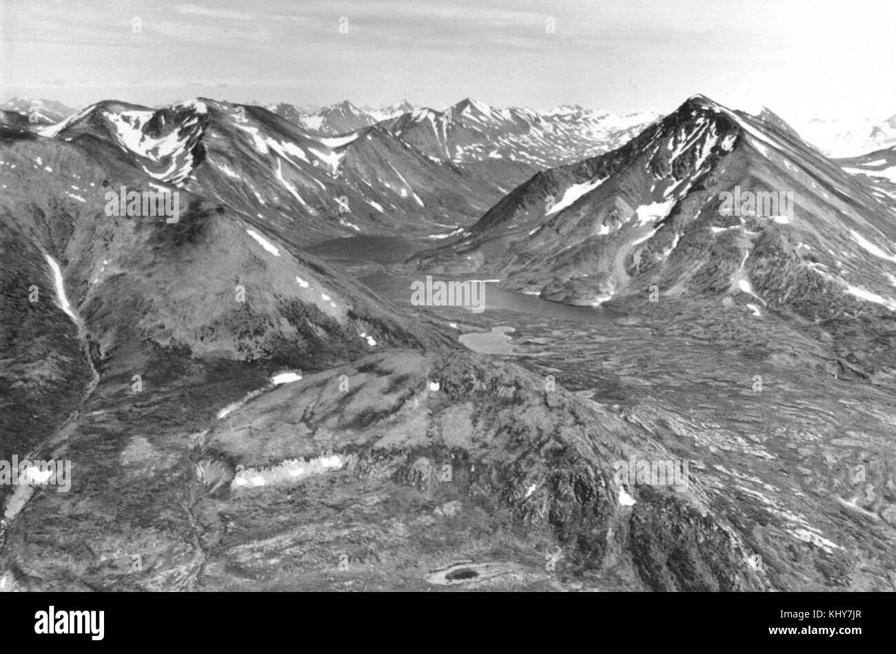 Aerial view of twin lakes Kenai national moose range Alaska twin lakes