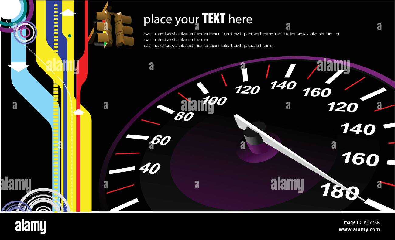 Speedometer. Accelerating Dashboard. Vector illustrator Stock Vector