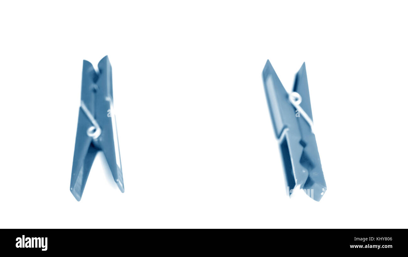 Clips for drying clothes indoors and outdoors. Holders wet cloth Stock