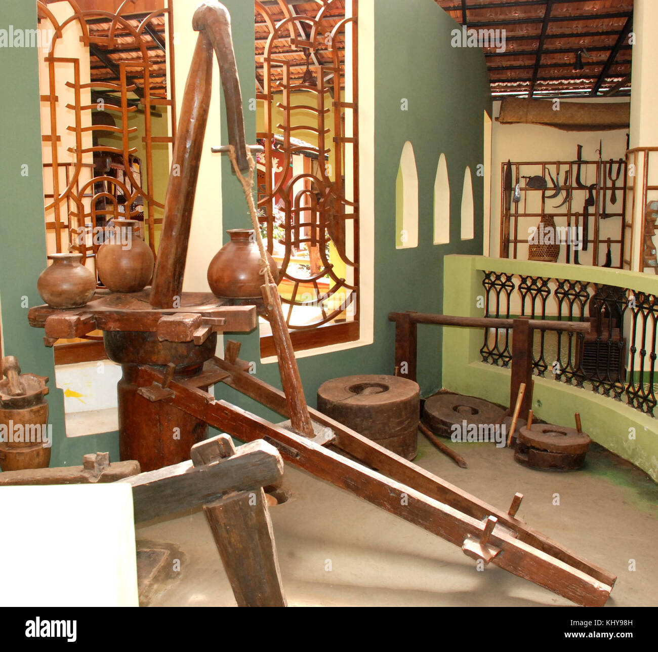 Coconut oil extractor and dehusking mills Stock Photo Alamy