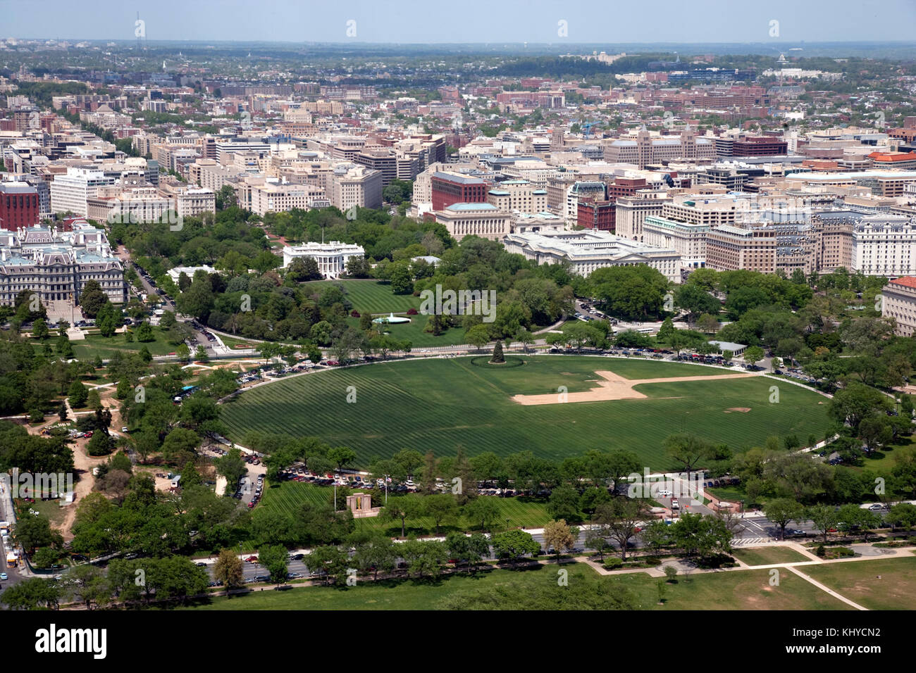 Aerial view of White House and the Ellipse Stock Photo - Alamy