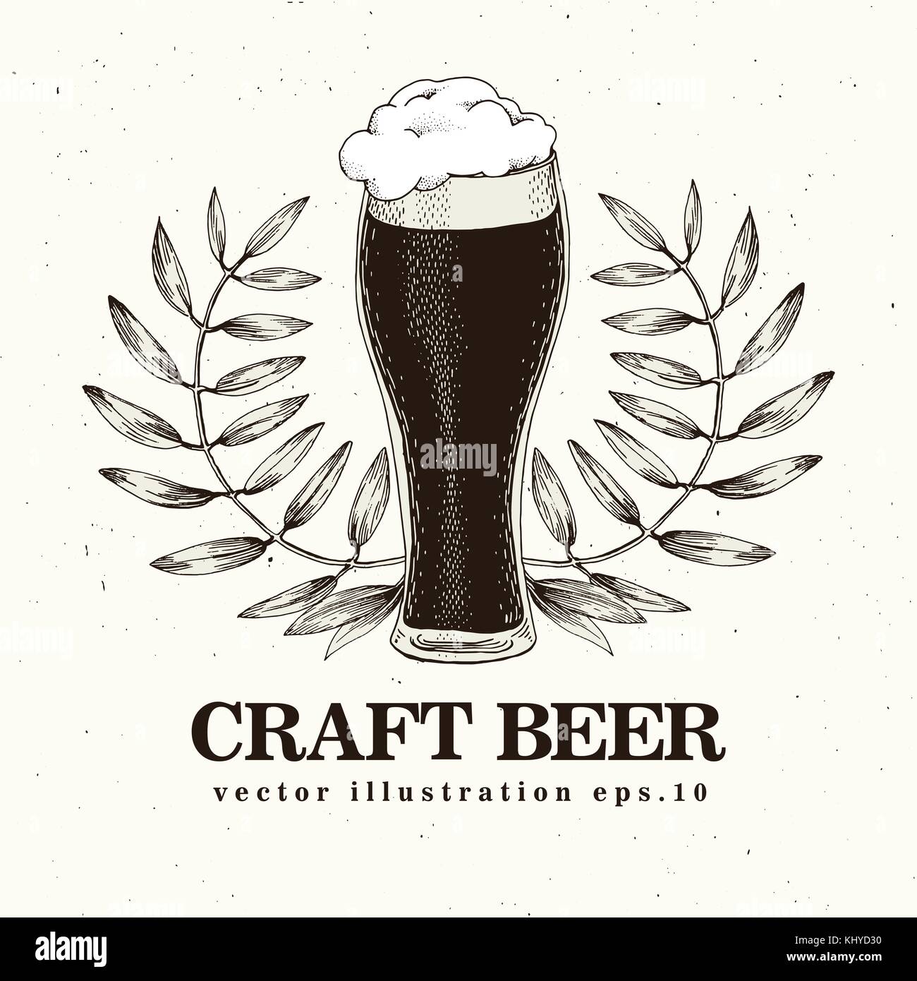 Craft Beer Bannner Or Logo Template Vector Illustration In Retro Style Hand Drawn Beer Logo Template Vintage Can Be Use For Restaurants Bars Pubs Brewery Companies Stock Vector Image Art