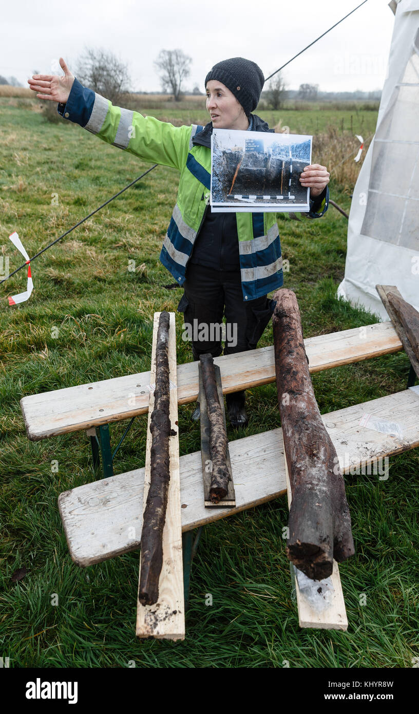 Oldenburg, Germany. 21st Nov, 2017. Excavation director Mirjam Briel of