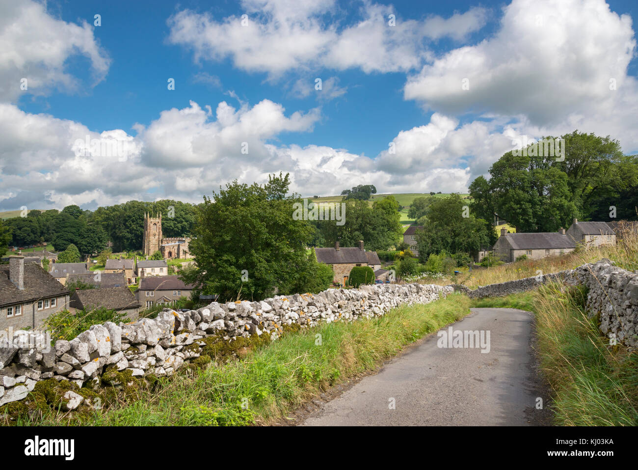 The village of Hartington in the Peak District national park, England. Stock Photo