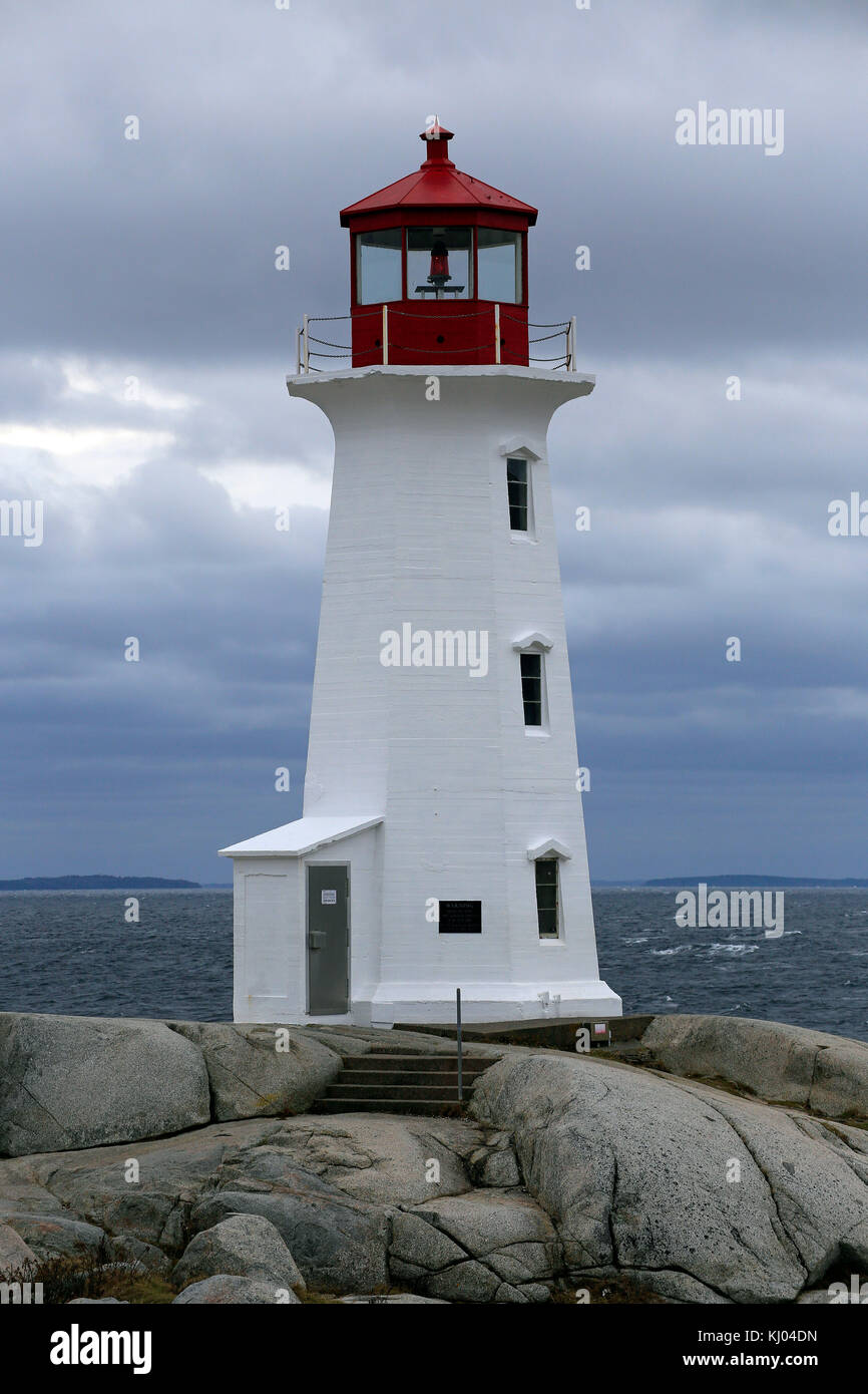 Peggy's Point Lighthouse, Nova Scotia, Canada Stock Photo