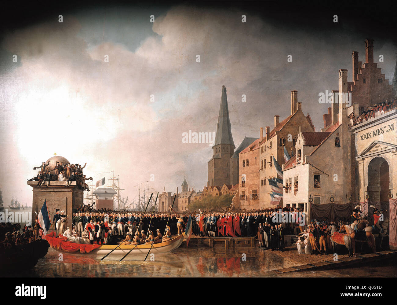 Mathieu Ignacius Van Bree -  Bonaparte and Josephine entering Antwerp (July 18, 1803) Stock Photo