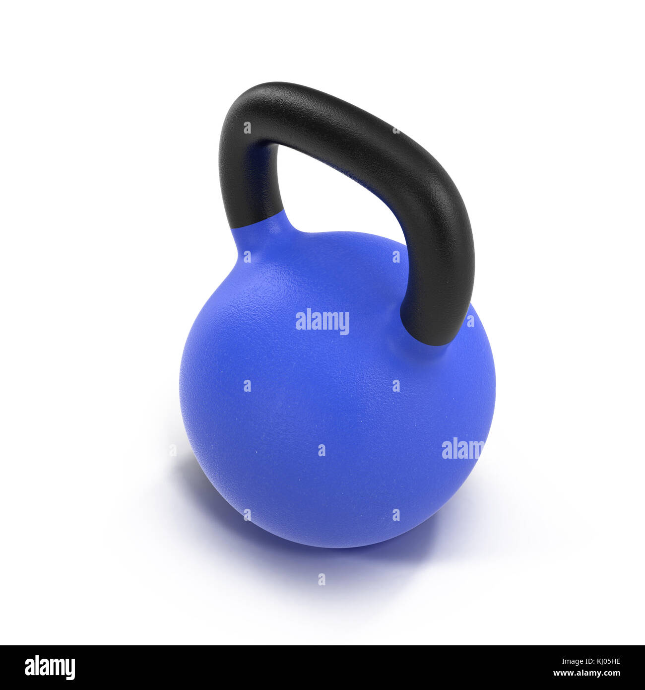 Blue kettlebell isolated on white 3D Illustration Stock Photo