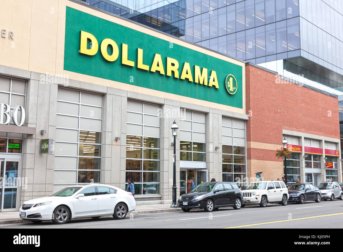 Toronto, Canada Oct 13, 2017 Dollarama store downtown in Toronto
