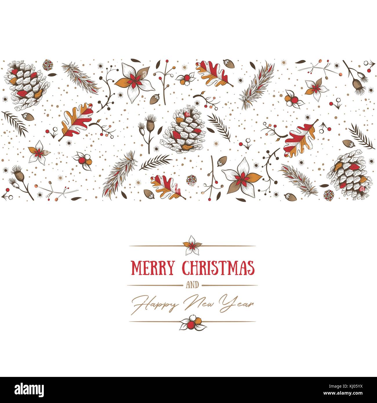 Seamless pattern with hand drawn winter objects Stock Vector Image ...