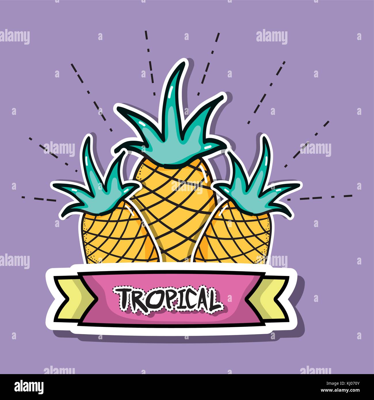 tropical pineapples patches fruit design Stock Vector Image & Art - Alamy
