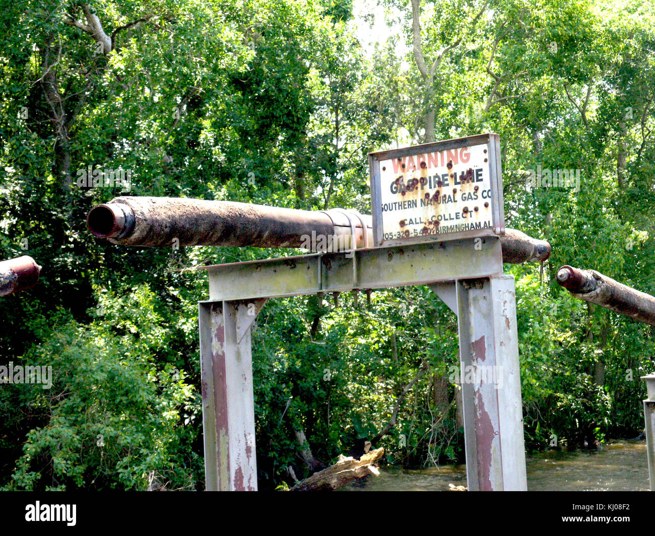 Old disused gas pipeline Louisiana Stock Photo