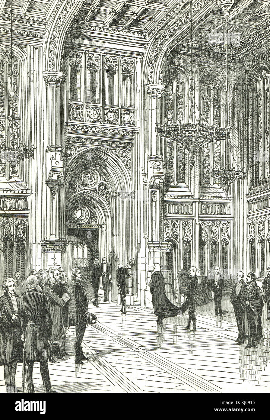 Lobby of the house of commons, The Speaker's procession Stock Photo